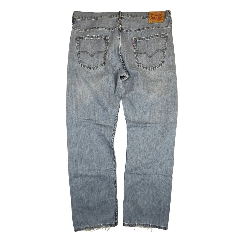 Levi's 569 Loose Straight Jeans 36x34 Light Wash Heavily Distressed‎ Faded